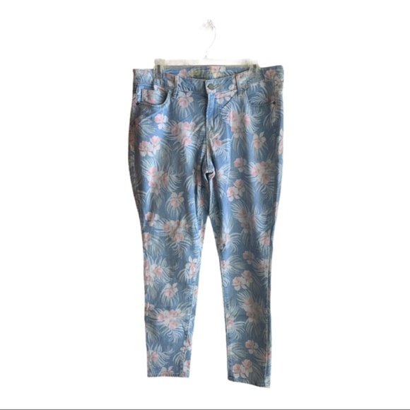 Old Navy Rockstar Jeans Sz 14 Hibiscus print - Picture 2 of 8